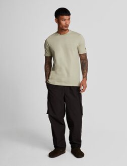 Lyle & Scott Men's Lyle And Scott Embroidered T-Shirt in Beige Groen