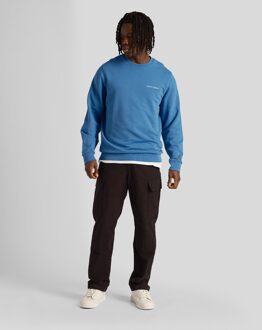 Lyle & Scott Men's Lyle And Scott Loopback Embroidered Crewneck Sweatshirt in Blue - maat S Blauw