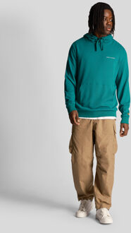 Lyle & Scott Men's Lyle And Scott Loopback Embroidered Hoodie in Green - maat S Groen