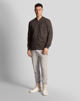 Lyle & Scott Men's Lyle And Scott Loopback Jersey Bomber Jacket in Gunmetal Donkergrijs