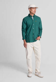 Lyle & Scott Men's Lyle And Scott Plain Oxford Shirt in Green Groen