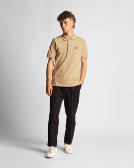 Lyle & Scott Men's Lyle And Scott Plain Polo Shirt in Beige - maat Kaki