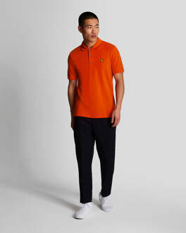 Lyle & Scott Men's Lyle And Scott Plain Polo Shirt in Orange Oranje