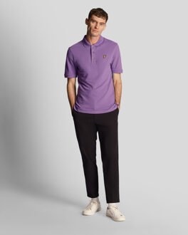 Lyle & Scott Men's Lyle And Scott Plain Polo Shirt in Purple - maat S Paars