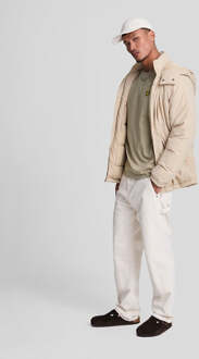 Lyle & Scott Men's Lyle And Scott Plain T-Shirt in Beige - maat M Groen