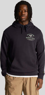Lyle & Scott Men's Lyle And Scott Racquet Club Graphic Hoodie in Navy - maat S