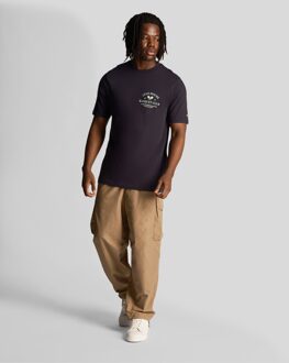 Lyle & Scott Men's Lyle And Scott Racquet Club Graphic T-Shirt in Navy - maat XS