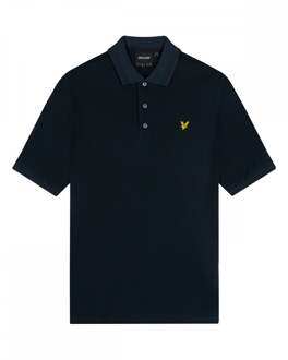 Lyle & Scott Men's Lyle And Scott Rally Tipped Polo Shirt in Navy Donker Marine