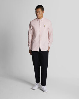 Lyle & Scott Men's Lyle And Scott Regular Fit Light Weight Oxford Shirt in Pink - maat Roze