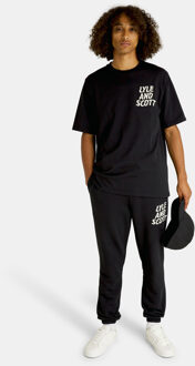 Lyle & Scott Men's Lyle And Scott Ripple Logo Joggers in Black Zwart