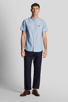 Lyle & Scott Men's Lyle And Scott Short Sleeve Oxford Shirt in Blue - maat S Lichtblauw