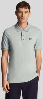 Lyle & Scott Men's Lyle And Scott Slub Polo Shirt in Blue Blauw