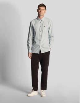 Lyle & Scott Men's Lyle And Scott Stripe Oxford Shirt in Green White Groen