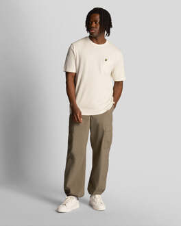 Lyle & Scott Men's Lyle And Scott Textured Stripe T-Shirt in White - maat Gebroken wit