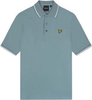 Lyle & Scott Men's Lyle And Scott Tipped Polo Shirt in Blue-White Blauw