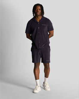 Lyle & Scott Men's Lyle And Scott Towelling Resort Shirt in Navy - maat S