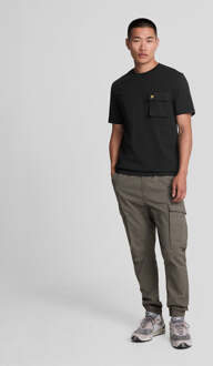 Lyle & Scott Men's Lyle And Scott Woven Pocket T-Shirt in Black - maat XS Zwart