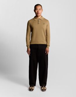 Lyle & Scott Merino Mix Lange Mouwen Polo Shirt - Bruin