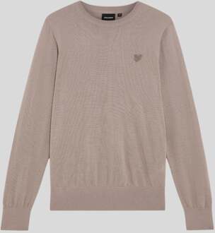 Lyle & Scott Merinowol Trui met Ronde Hals - Bruin - maat XL