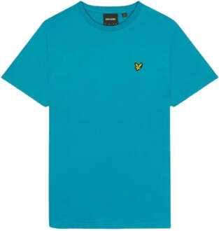 Lyle & Scott merk borstlogo vrije tijd blauw T-shirt - maat M
