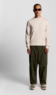 Lyle & Scott Mesh Logo Crew Neck Trui - Wit