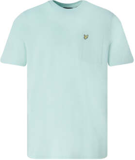 Lyle & Scott mintgroen T-shirt met zak op de borst - maat M