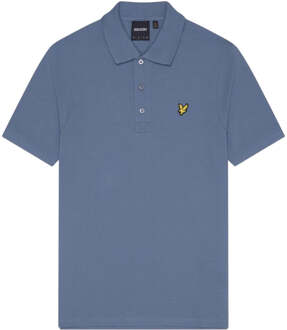 Lyle & Scott Mistblauw poloshirt met Lyle & Scott-logo op de borst
