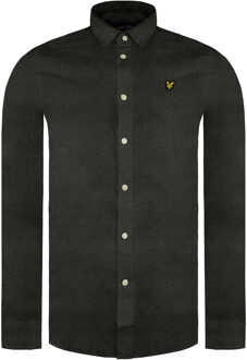 Lyle & Scott Multi Garen Geborsteld Heren Donkergroen Overhemd - L