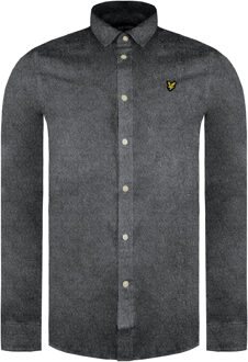 Lyle & Scott Multi Garen Geborsteld Heren Grijs Overhemd - maat