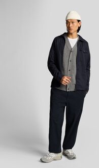 Lyle & Scott Op maat gemaakte Rits Overhemd - Donker Blauw Donker Marine