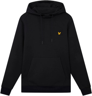 lyle & scott oth fly fleece trui zwart heren - M