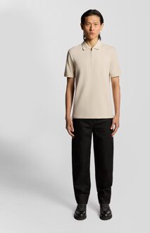 Lyle & Scott Ottoman poloshirt met halve rits - grijs
