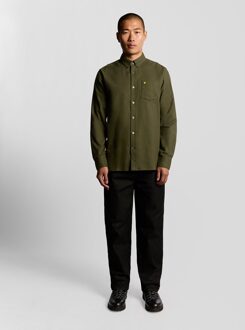 Lyle & Scott Overhemd met Knopen in Flanel - Groen