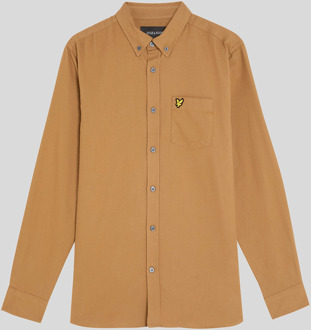 Lyle & Scott Overhemd met Knopen van Flanel - Bruin - 2XL