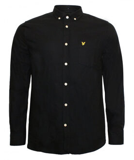 Lyle & Scott Oxford Heren Olive Groene Overhemd - maat Zwart
