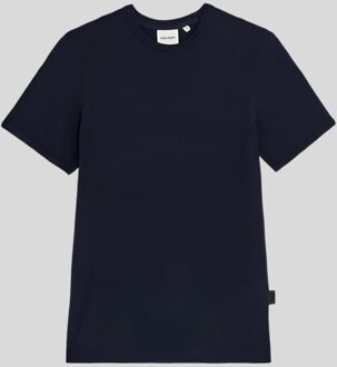 Lyle & Scott piqué gebreide trui met korte mouwen - Middernachtblauw Navy