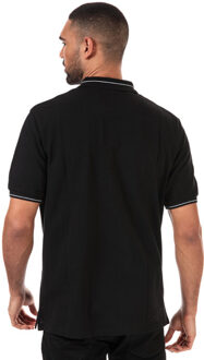 Lyle & Scott poloshirt met contrasterende biezen voor heren, zwart