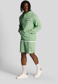 Lyle & Scott Racquet Club Graphic Sweat Shorts - Lawn Green Groen