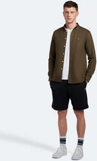 Lyle & Scott Regelmatig fit lichtgewicht Oxford -shirt in Olijf - maat