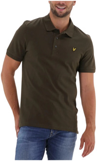 Lyle & Scott Regular fit polo van biologisch piqué katoen met logo Bronsgroen - XS