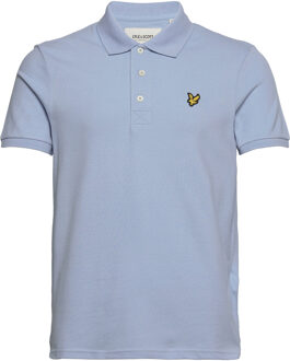 Lyle & Scott Regular fit polo van biologisch piqué katoen met logo Lichtblauw