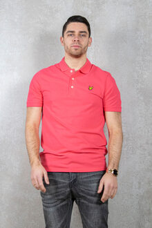 Lyle & Scott Regular fit polo van biologisch piqué katoen met logo Roze