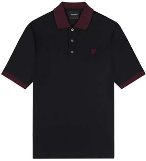 Lyle & Scott Ringer gitzwart poloshirt - M