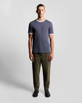 Lyle & Scott Ringer katoenen T-shirt met ronde hals - grijs Blauw/Donkergrijs