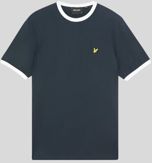 Lyle & Scott Ringer katoenen T-shirt met ronde hals - marineblauw Wit/Navy