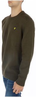Lyle & Scott Ronde Hals Trui Olijf Lm703 - maat S Donkergroen