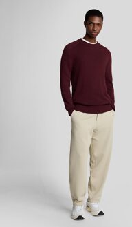 Lyle & Scott Ronde Halsgebreide Trui - Bordeaux Bourgogne