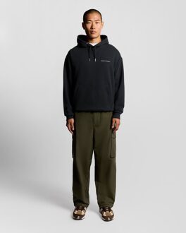 Lyle & Scott Script Brushback Fleece Hoodie - Marineblauw Navy