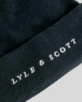 Lyle & Scott Script Logo Beanie - Marineblauw - maat Navy