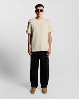 Lyle & Scott Script Logo Katoenen Crew Neck T-Shirt - Beige